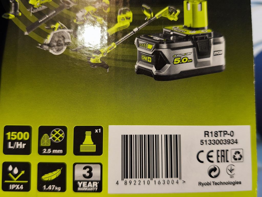 Aku čerpadlo Ryobi R18TP–0 - 6