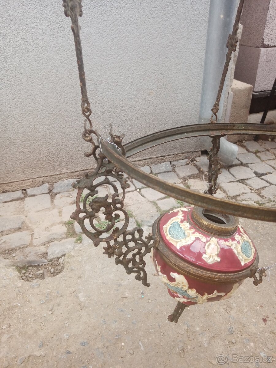 Starožitná petrolejová lampa - 6