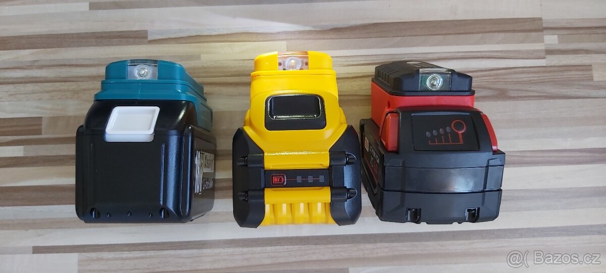 Powerbanka,Aku Milwaukee,DeWALT,Makita 18V s LED svítilnou. - 6