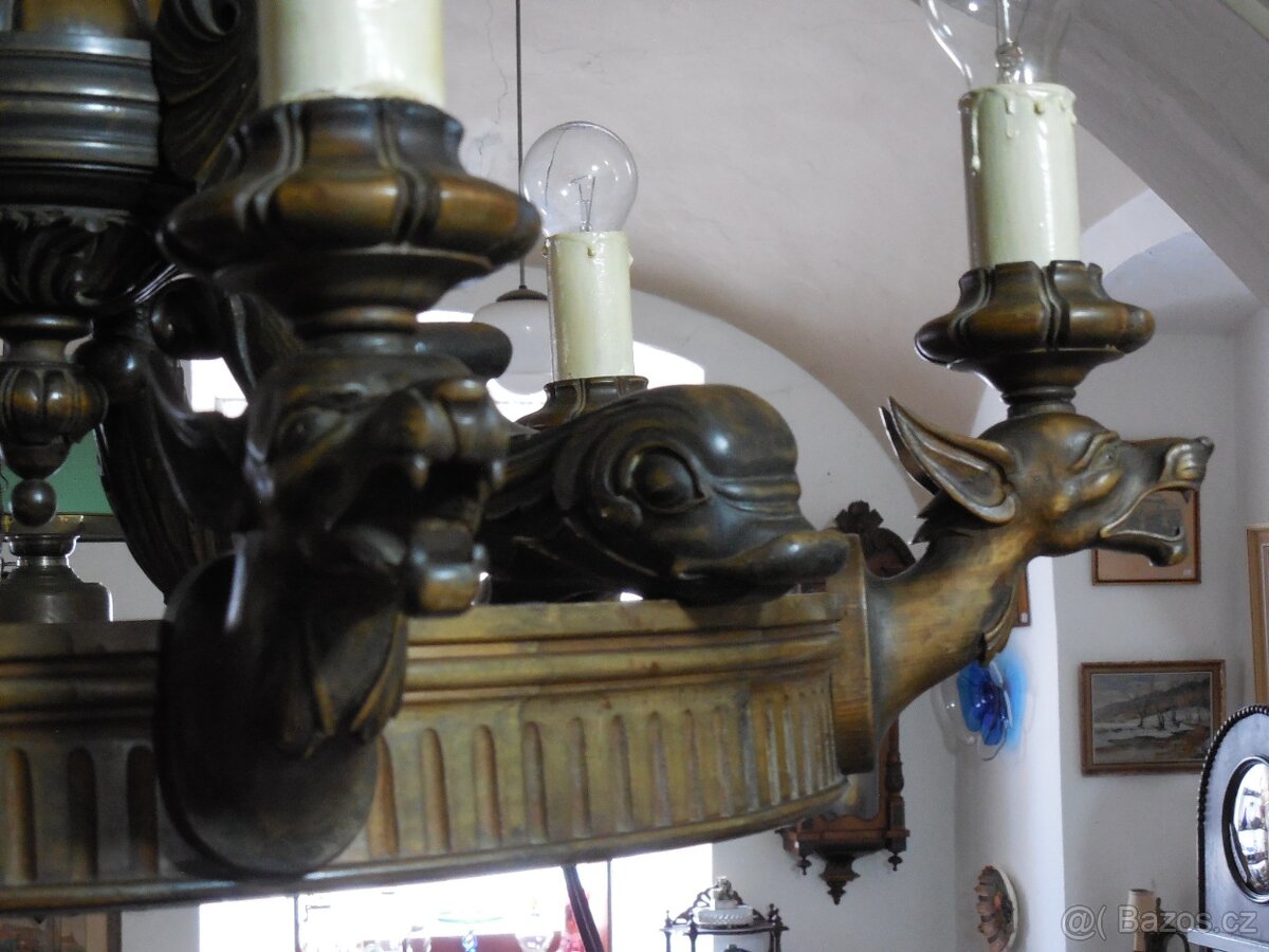 Starožitný lustr draci - 6