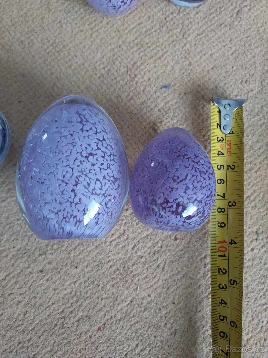 Skleněná dekorativní vajíčka + těžítka – ruční výroba - 6