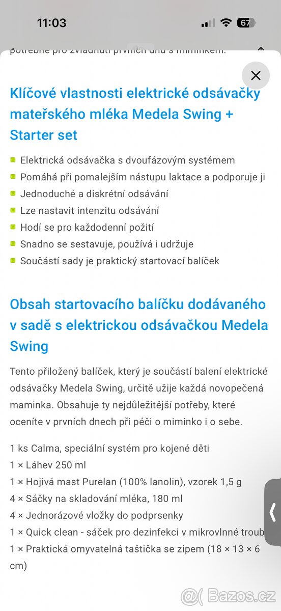 MEDELA Swing + Starter set 1 - 6