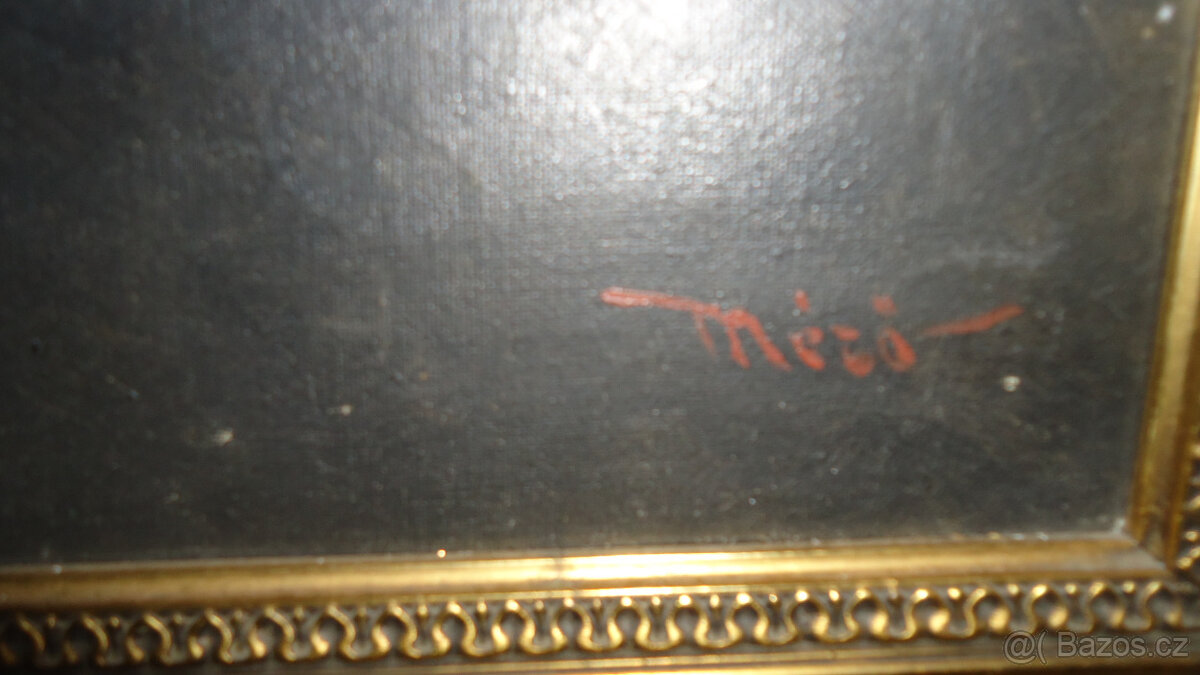 Velký signovaný velmi zachovalý obraz Akt - 6