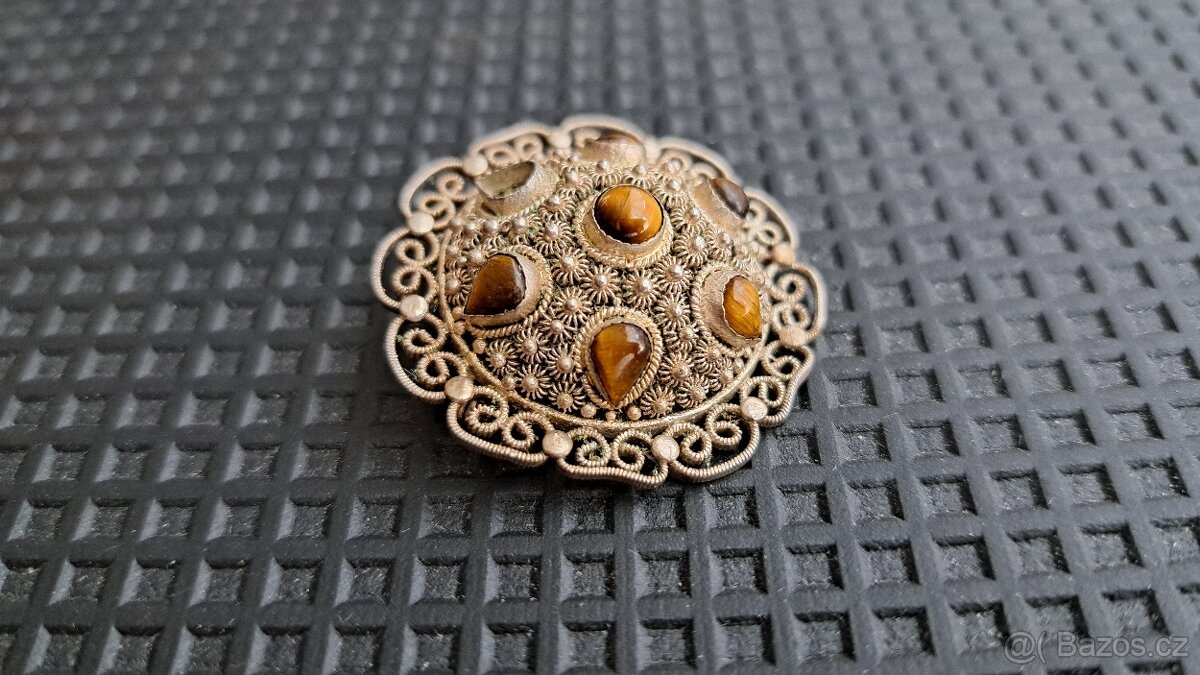 Starožitné stříbrné brože - 6