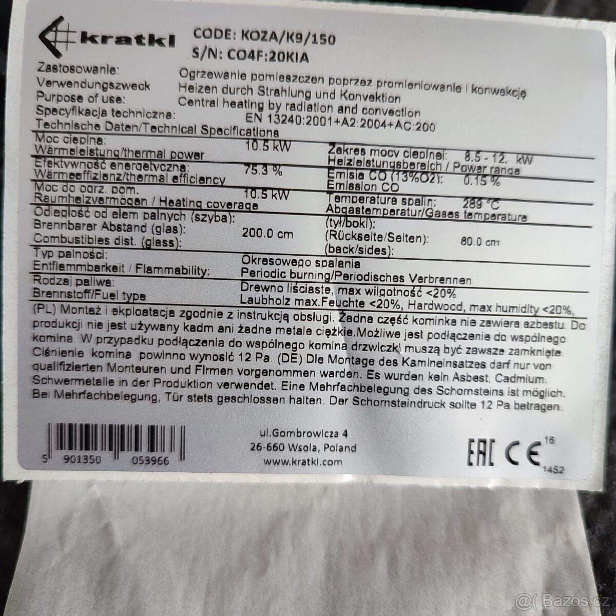 Krbová kamna Kratki k9 - 6