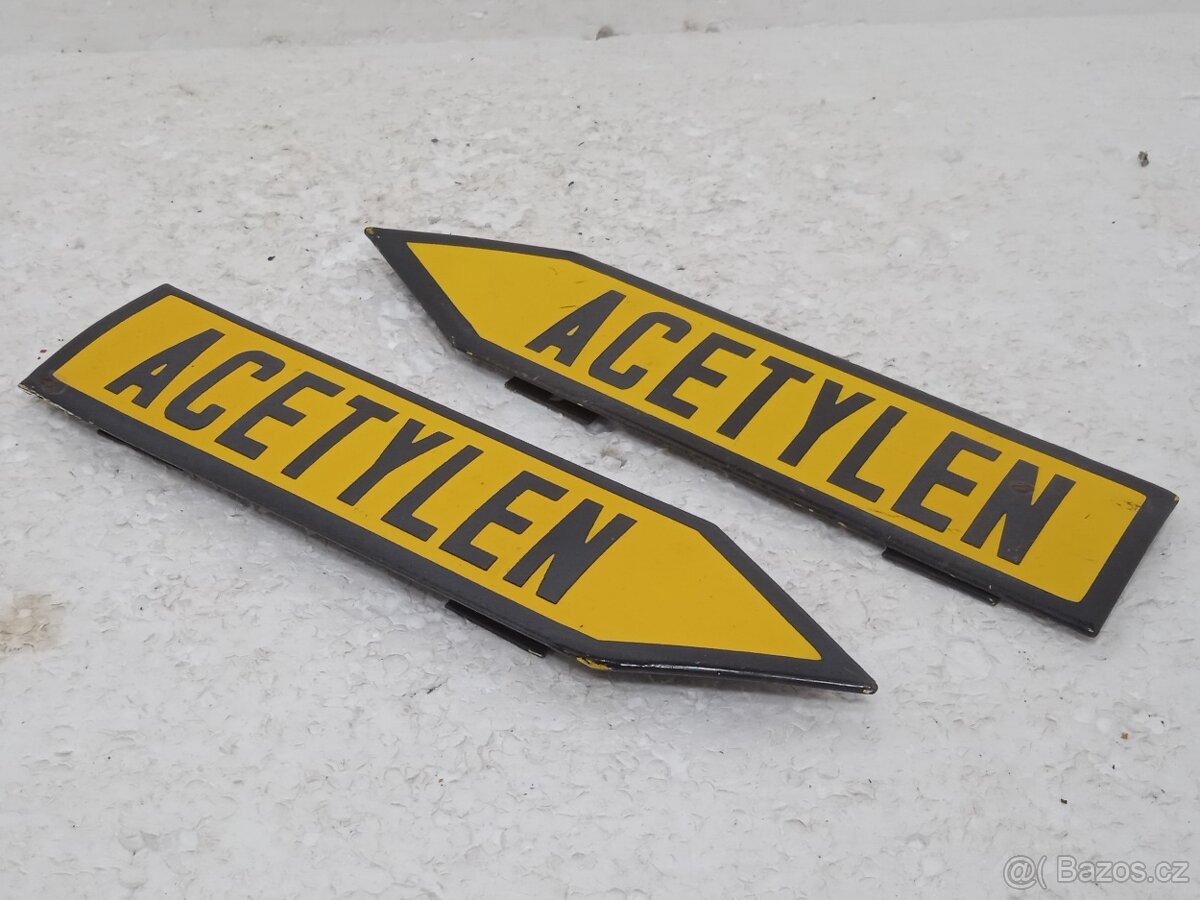 ACETYLEN - Retro smaltovaná cedulka - 21,5cm - 6