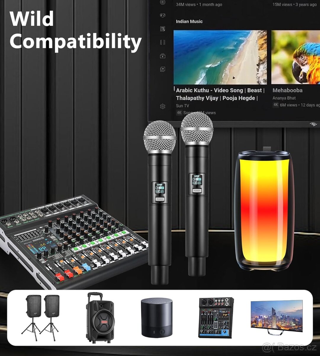 Prodám dobijecí bezdrátové mikrofony Rozbaleno - 6