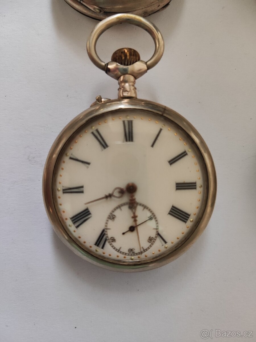 6x stříbrné kapesní hodinky jdoucí - 6