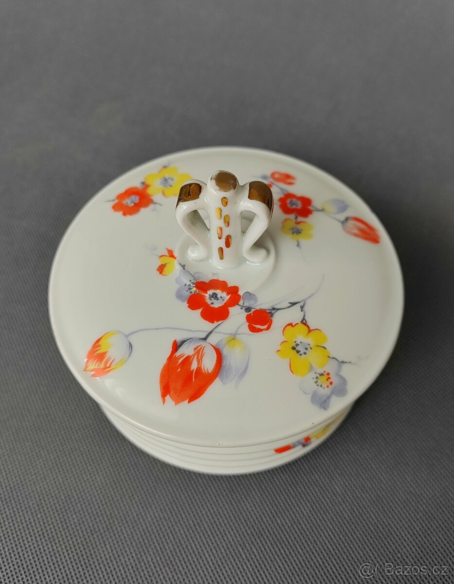 Okouzlující porcelánová bonboniéra/cukřenka Hertel Jacob1930 - 6