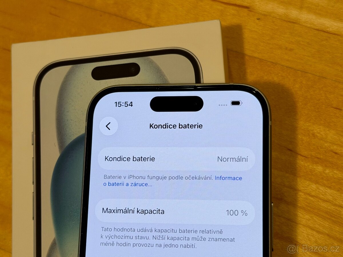 iPhone 15 Blue BATERIE 100% TOP - 6
