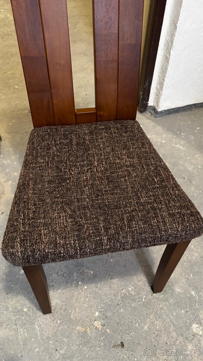 Jídelní set stůl +4 židle ořech - 6