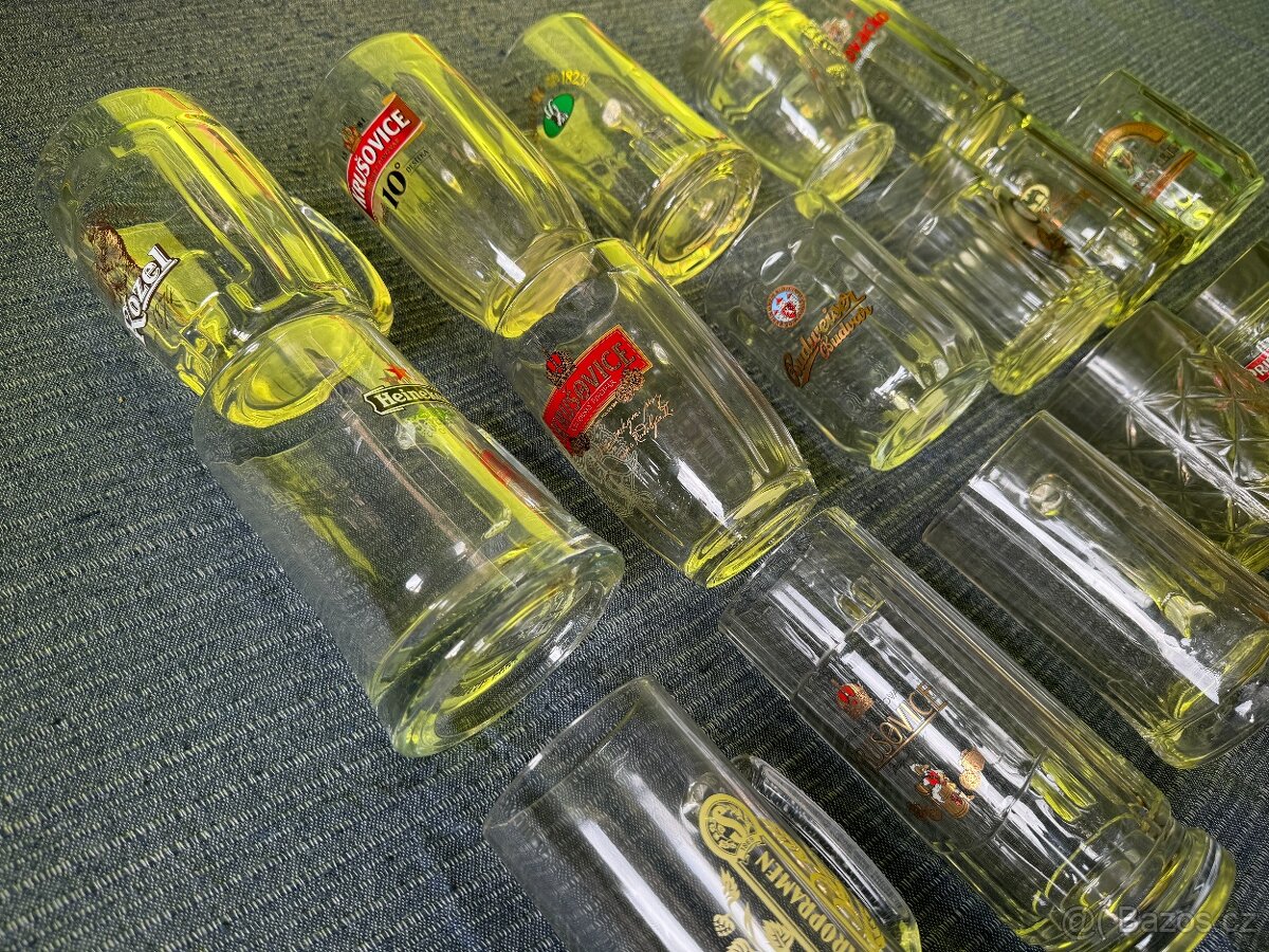 Pivní sklo, půlitry, třetinky - sbírka - 6