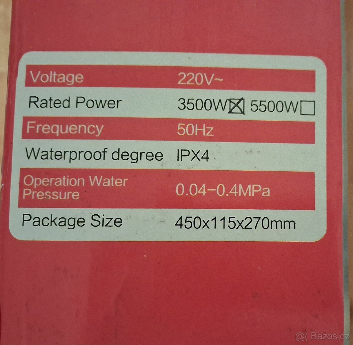 Průtokový ohřívač Beztlakový - 6