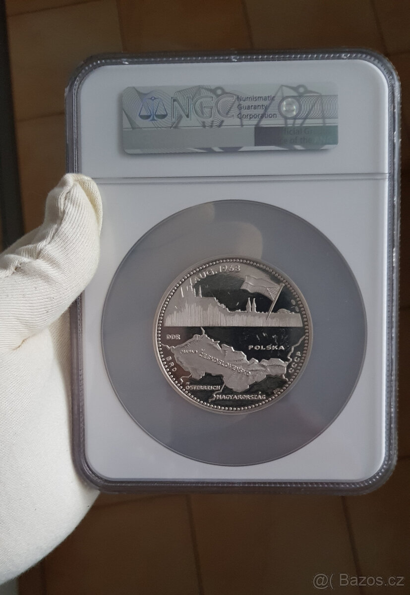 Ag 20 Dukát 1968 Alexander Dubček PROOF NGC PF62 Ultra Cameo - 6