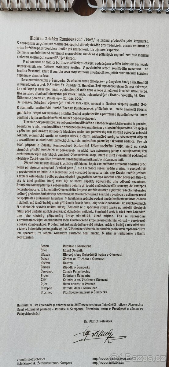 Kalendář Olomoucký kraj 2003 - 6