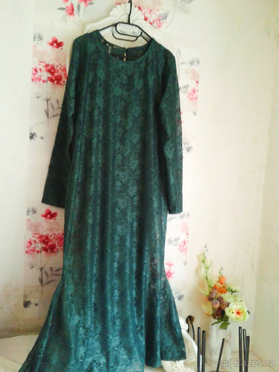 Příležitostní krajkové midi šaty 40/44 - 6