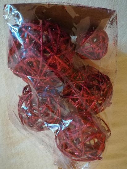 Vánoční dekorace - proutěné koule - 6