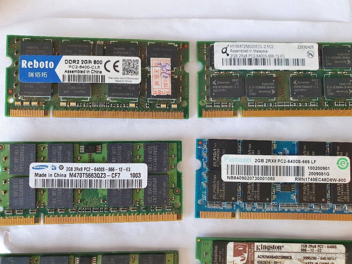 Funkční paměti 2gb ddr2 do Notebooku. Pár : 300kč - 6