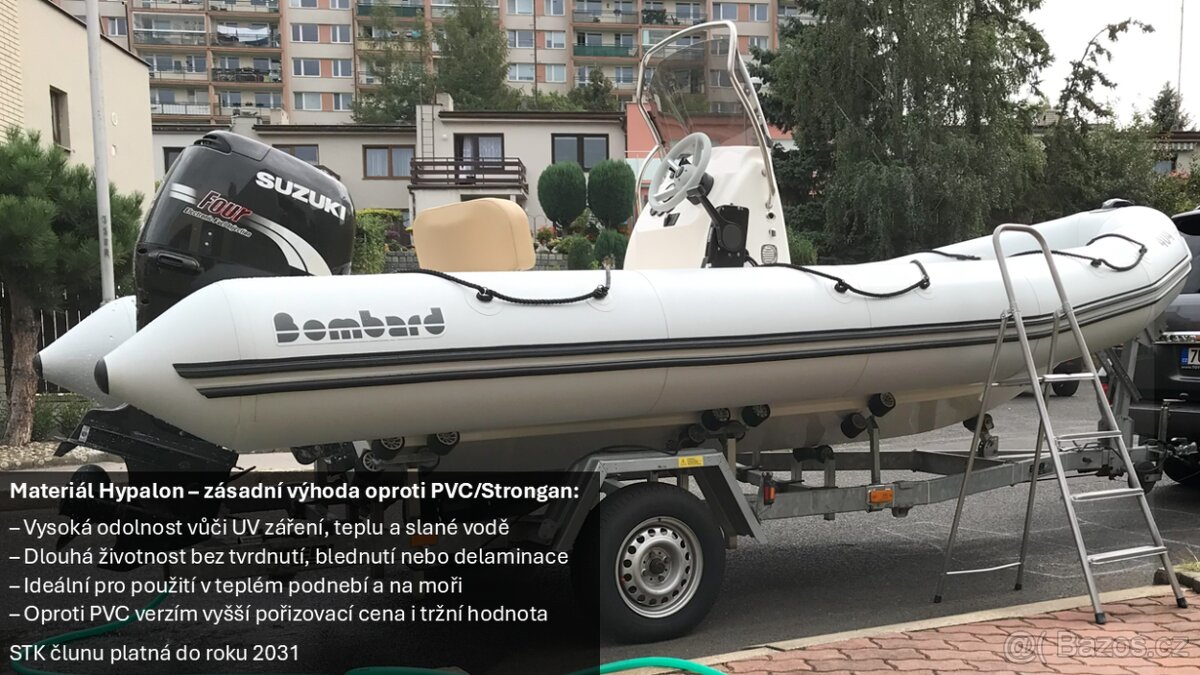 Bombard Sunrider 550 Hypalon – výborný stav, vlek, výbava - 6
