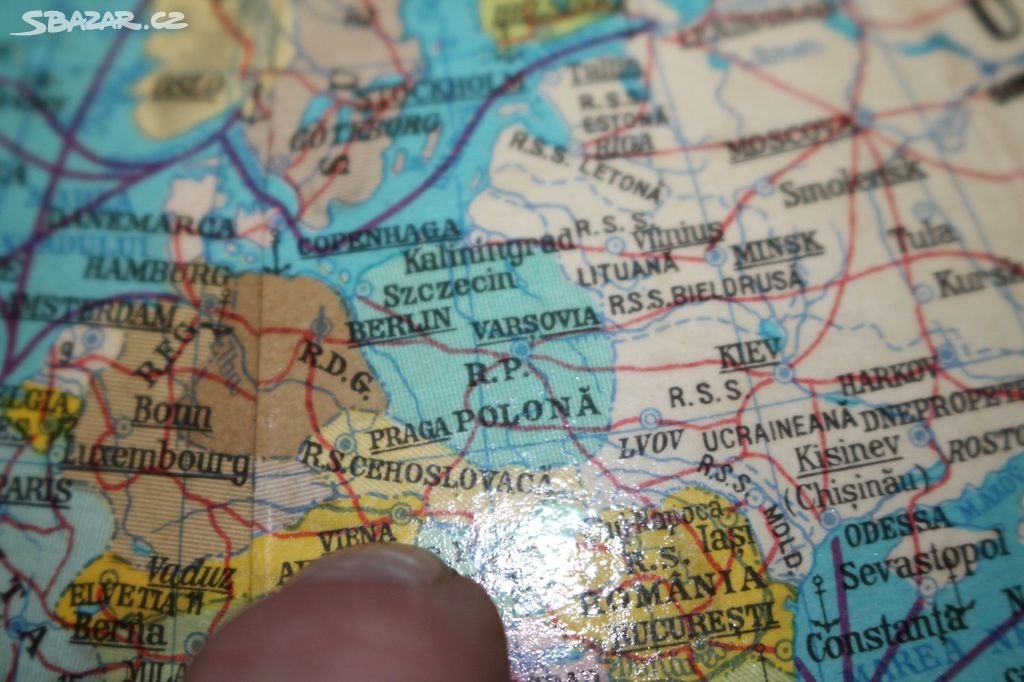 Retro globus v původní krabici - poštovné je v ceně - 6