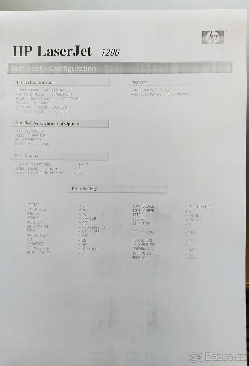 Laserová tiskárna HP LaserJet 1200 - 6