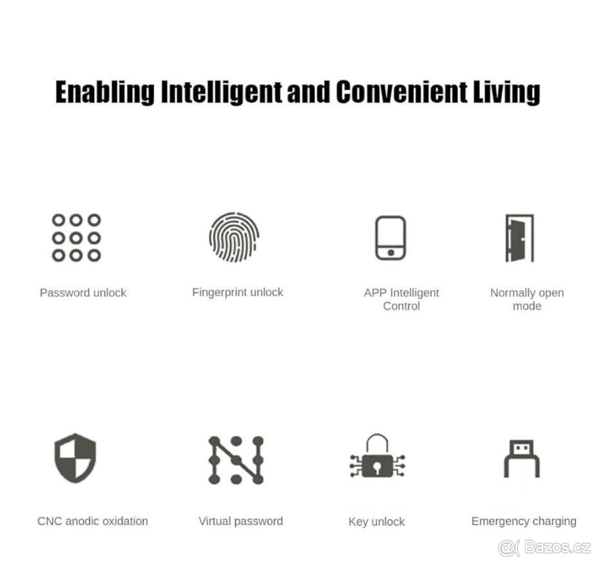 Inteligentní zámek dveří Tuya, s otiskem prstu - 6
