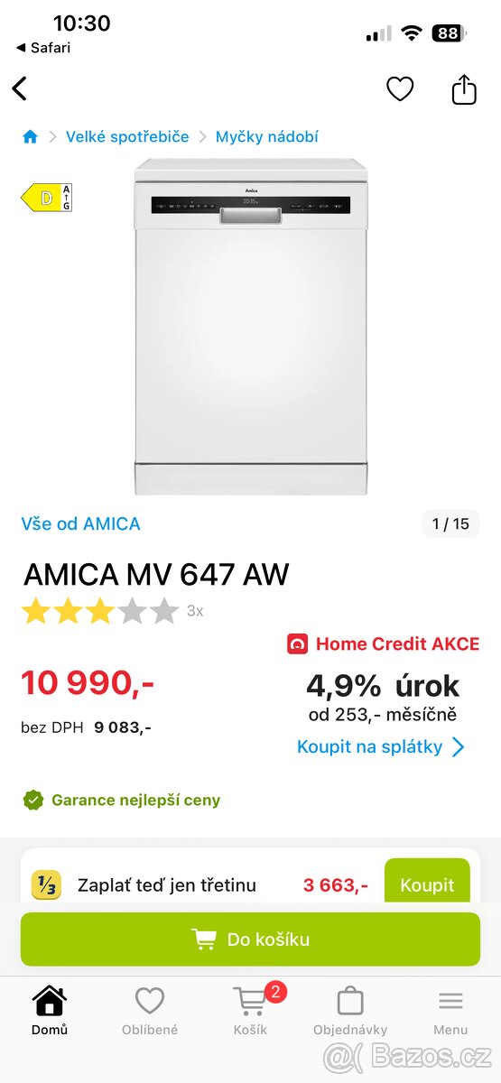 Myčka nádobí Amica MV 647 AW - 6