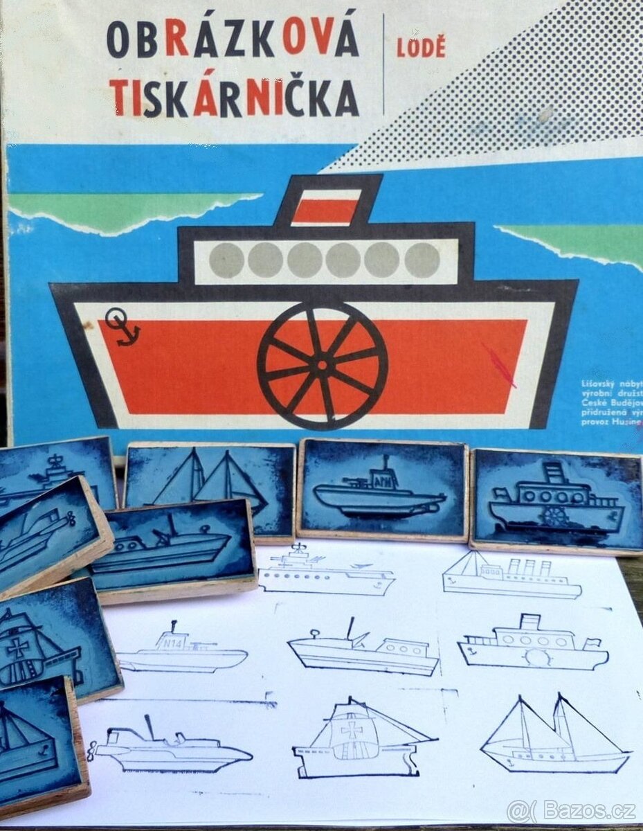 Obrázková tiskárnička - RAZÍTKA LODĚ - pěkný stav - 6