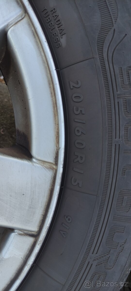 Alu kola 15” 5x112 a letni pneu 205/60/R15 - 6