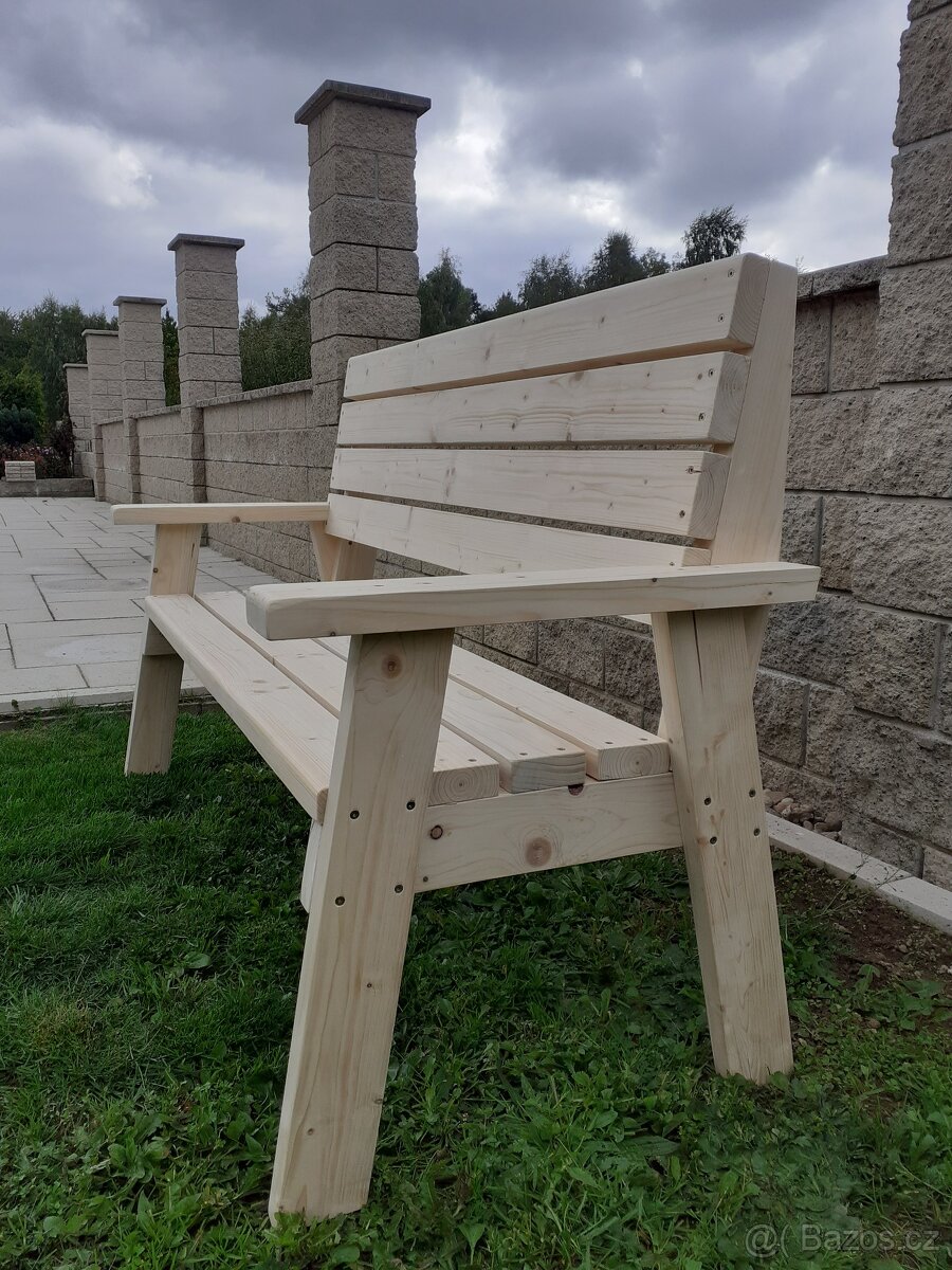 Lavice a stůl z masivu - 6