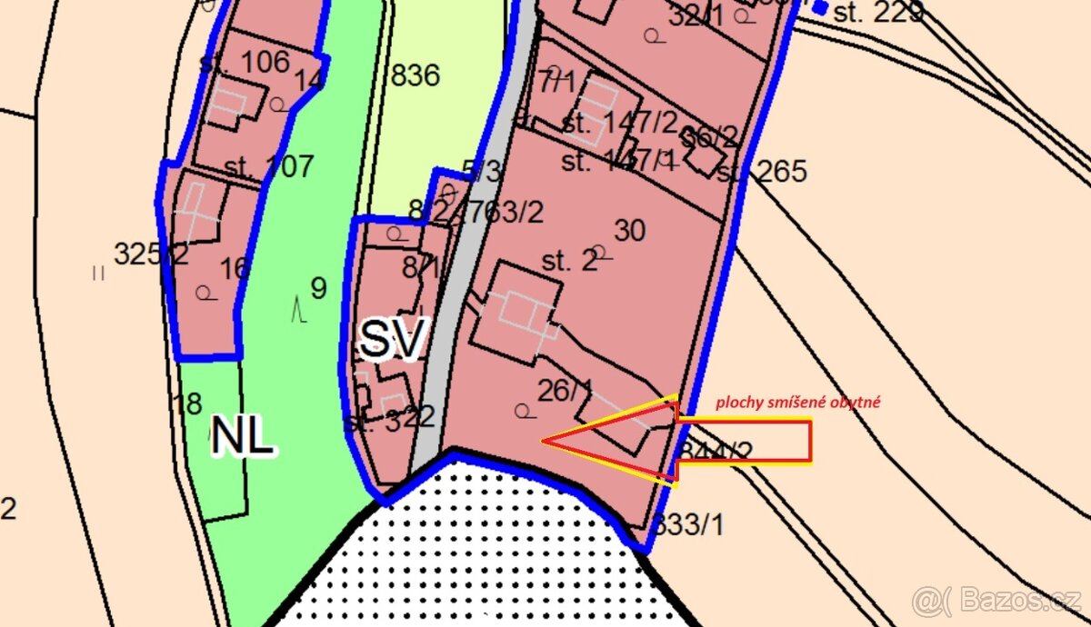 Prodej stavebního pozemku 860 m² Sebranice - 6