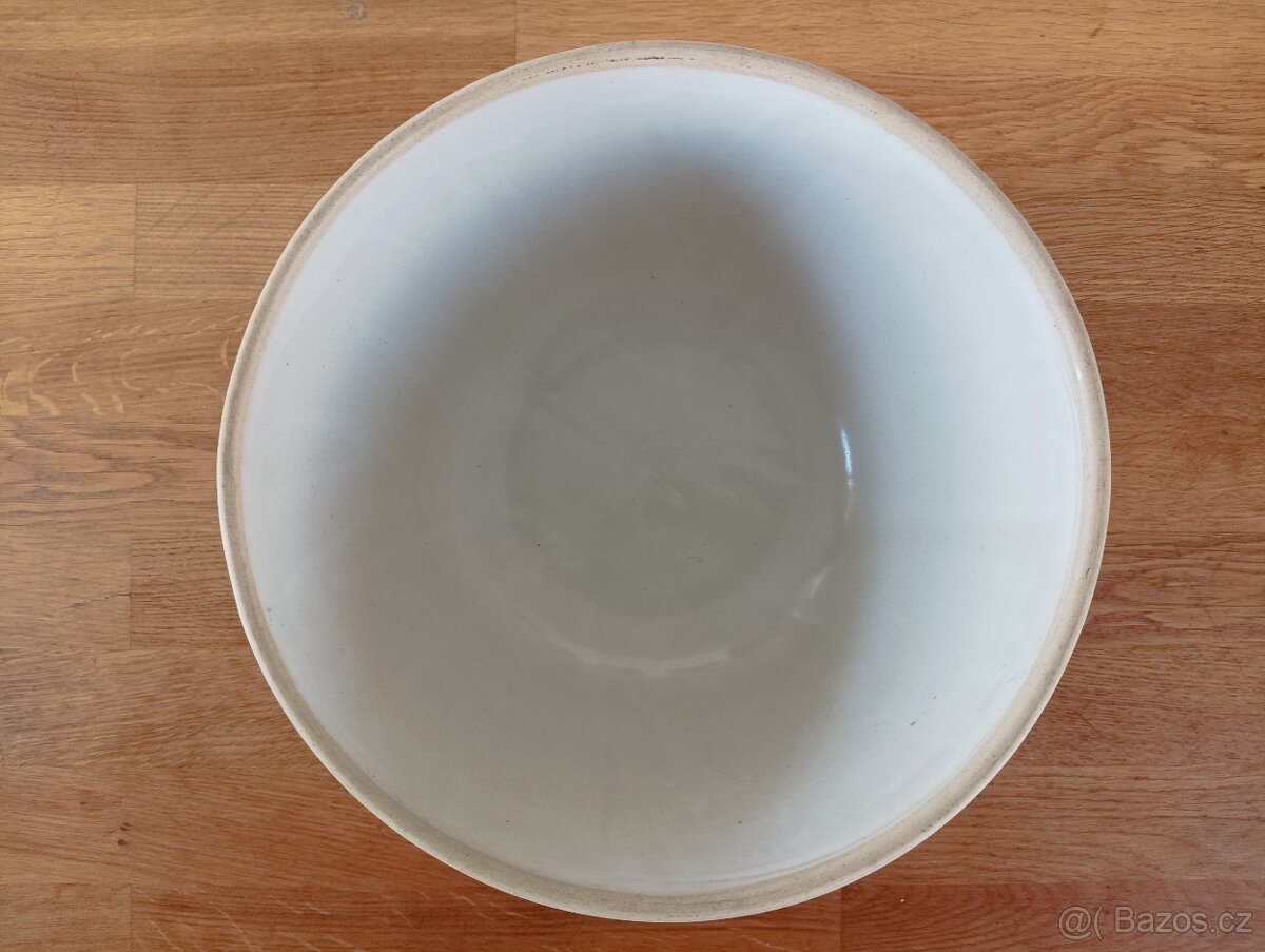 VELKÁ KAMENINOVÁ STAROŽITNÁ ZADĚLÁVACÍ MÍSA FRANCIE - 6