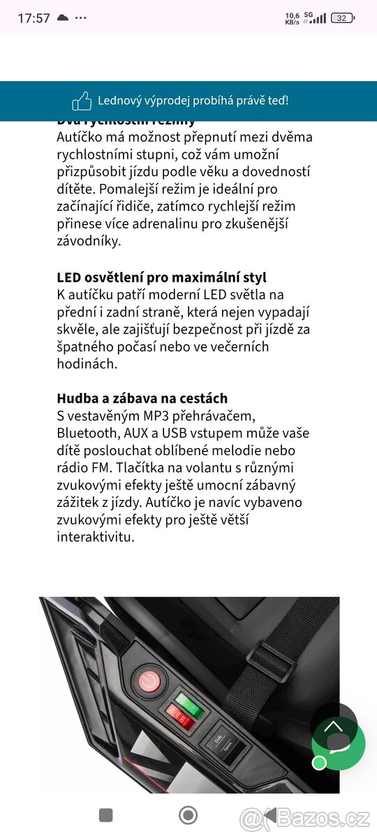 Drift elektrická motokára od 4 let - 6