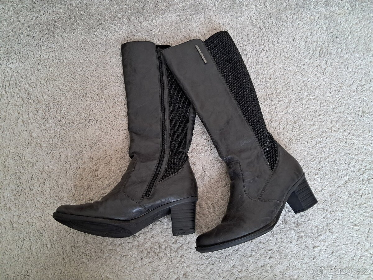 Černošedé kozačky Rieker, vel. 41 - 6