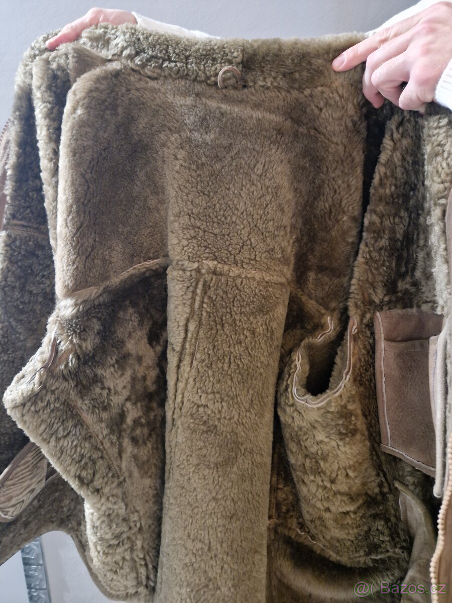 Pánská beraní bunda / shearling kabát L/XL - 6