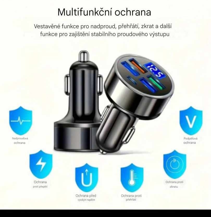 NOVÉ Nabíječka do auta + držák na mobil magnetický - 6