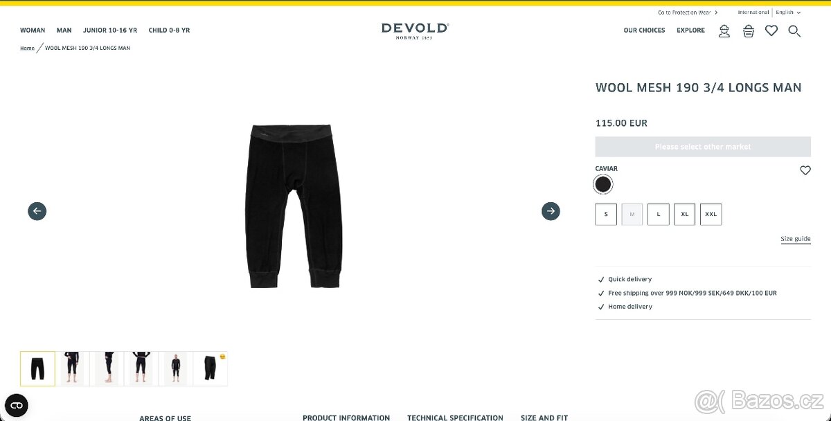 Merino kalhoty Devold Wool Mesch 190 Longs Man | vel. L - 6