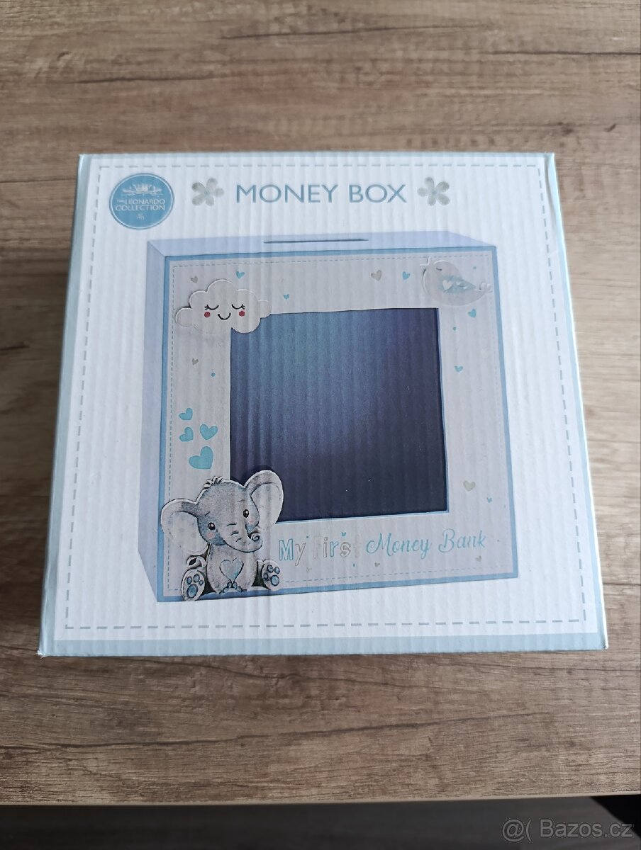 Modrá dřevěná pokladnička - NOVÁ - 6