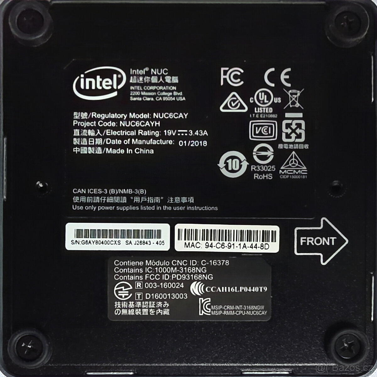 Mini PC - Intel NUC6CAYH - 6