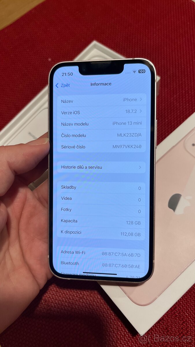 Prodám růžový iPhone 13mini 128GB-top stav - 6