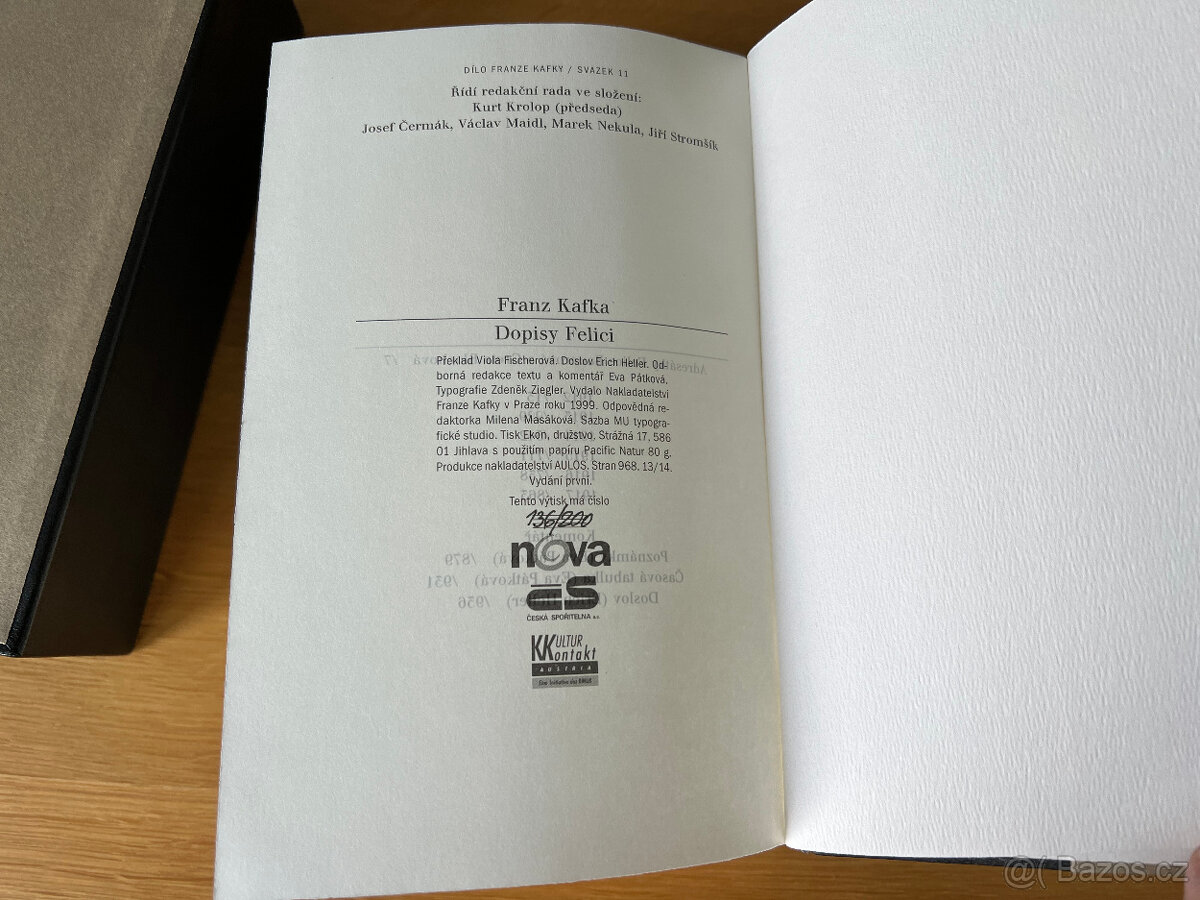 Franz Kafka: Dopisy Felici (číslovaný výtisk) - 6