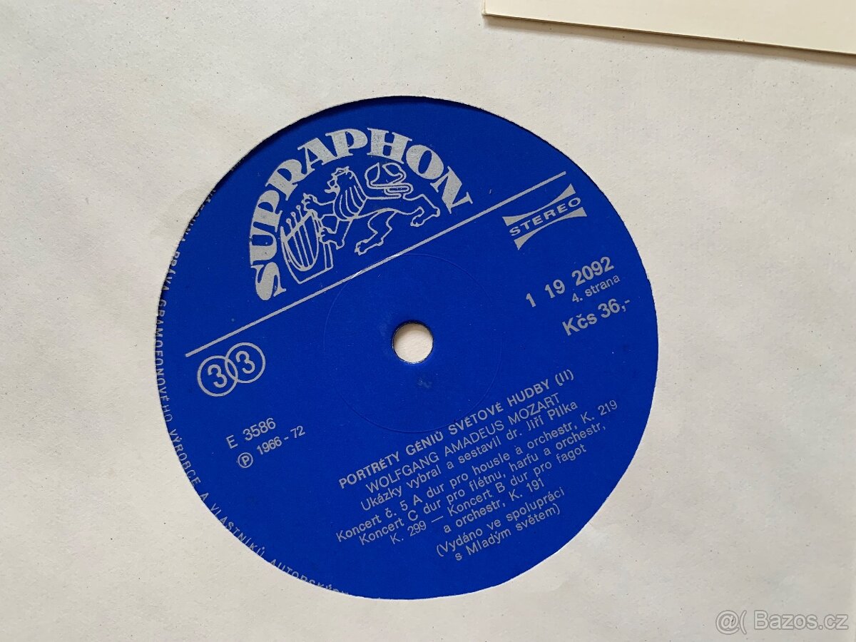 PRODÁM DVĚ GRAMOFONOVÉ DESKY - W.A.MOZART - 6