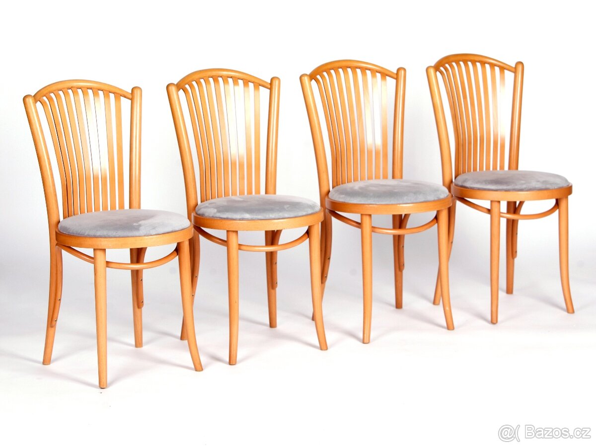 4x zachovalé jídelní židle TON. - 6