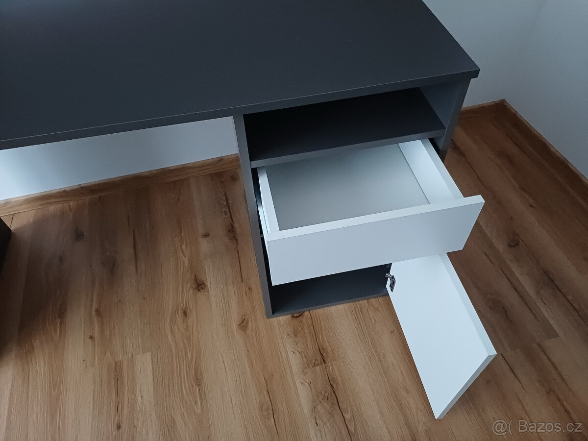 PC kancelářský stůl - šedá/bílá - TOP STAV - 6