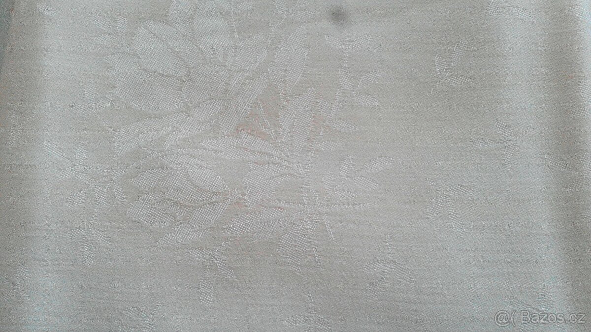 Vintage : malé ubrusy-damašek, krajka - 6