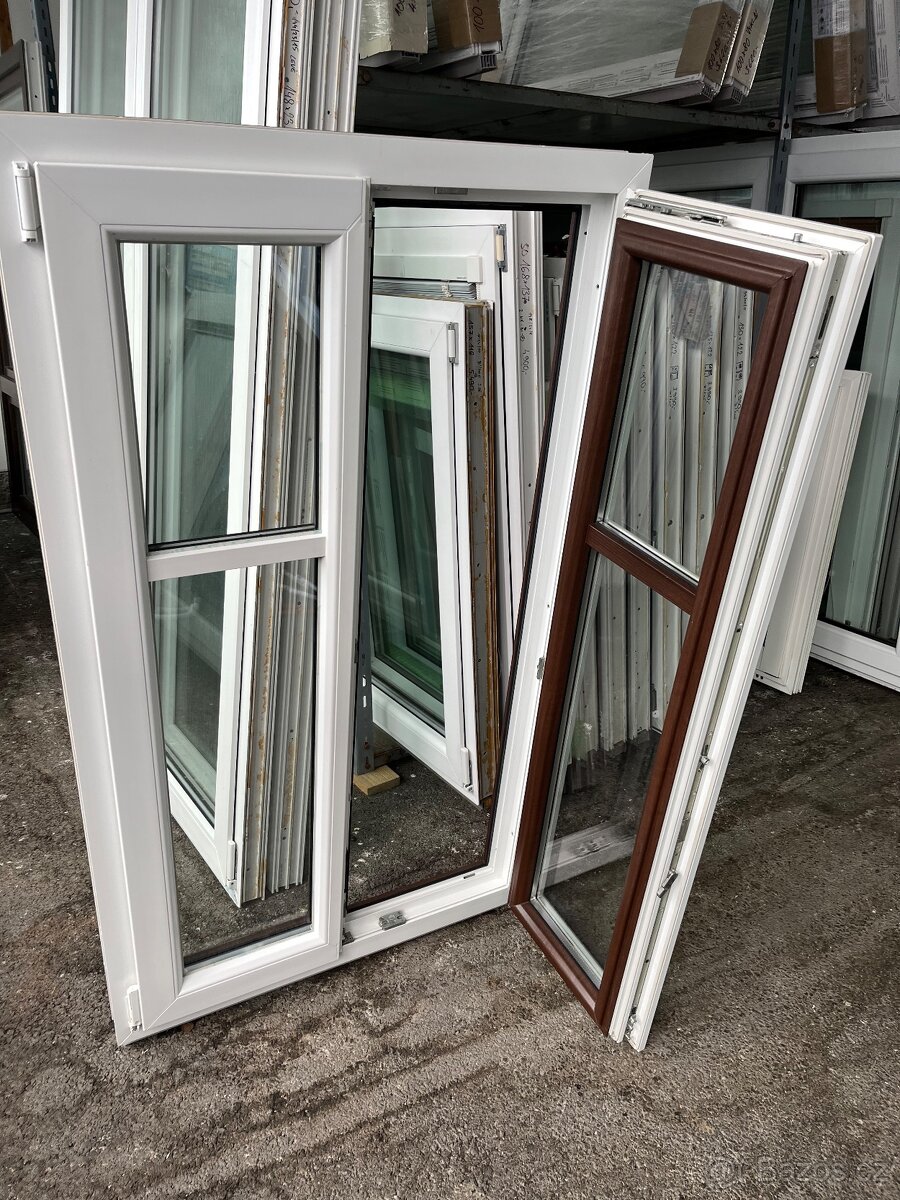 PLASTOVÉ OKNO DVOUKŘÍDLÉ 85x146 OŘECH-PLZEŇ - 6