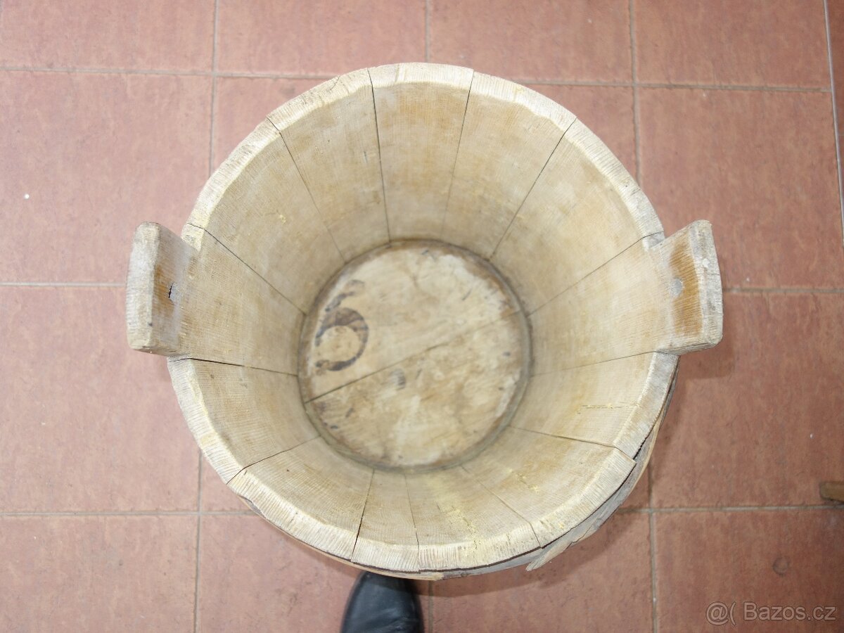 Dřevěné vědro, putna, soudek s deklem - 6
