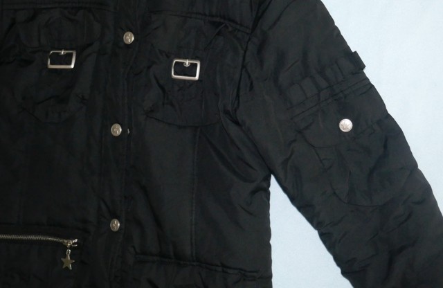 Černá zimní dlouhá prošívaná bunda, vel. 38, zn. Superstar - 6