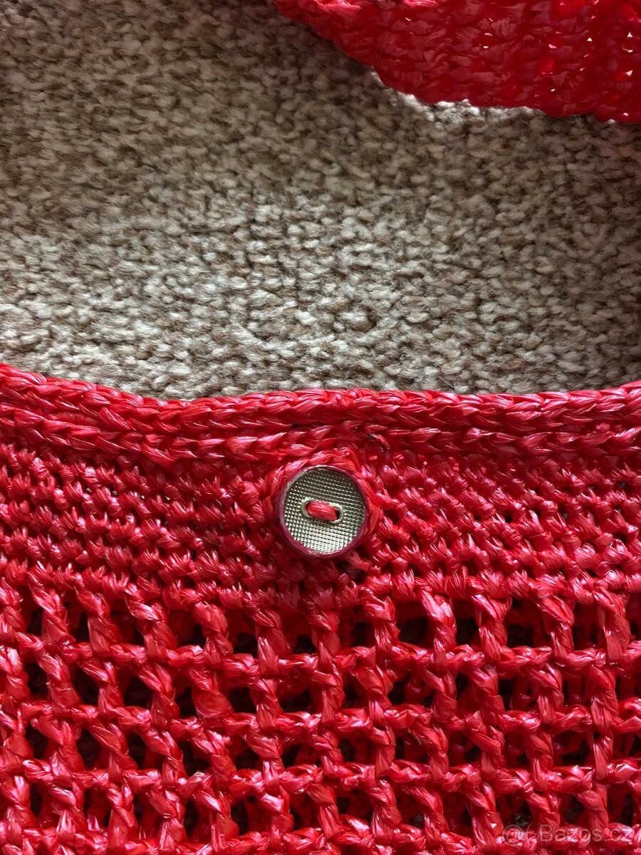 Nové lýkové tašky na knoflíky - červená, fialová - 6