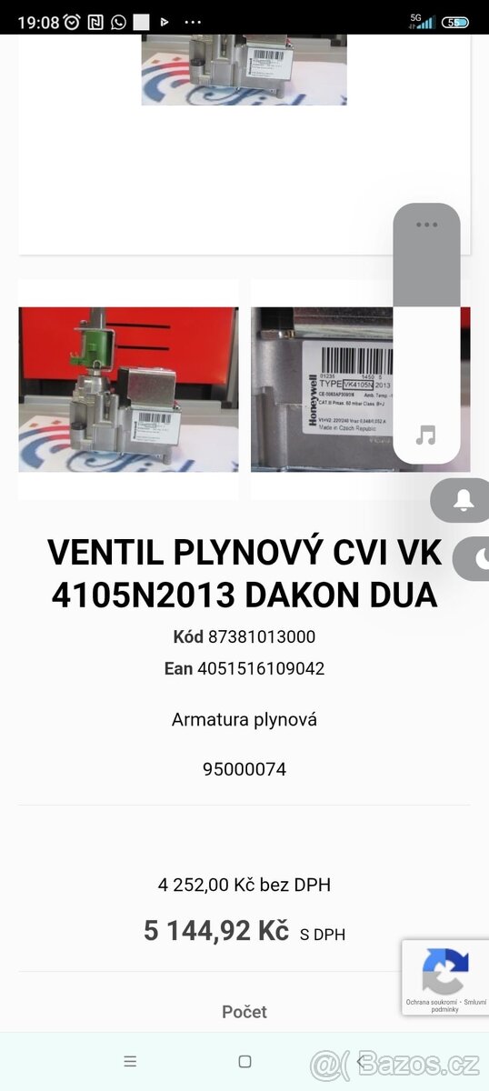 plynový ventil a ovládací elektronika na ohřev vody - 6